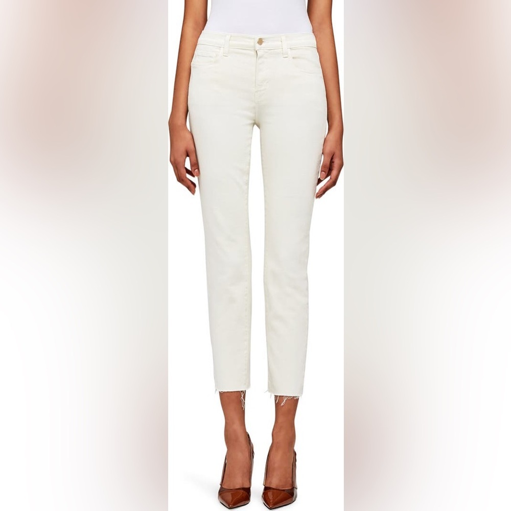 NWT L'AGENCE Sada Ankle Slim Jeans in Blanc Vintage Size 23